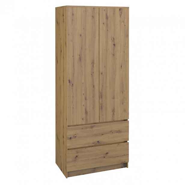 Šatní skříň 90 cm s šuplíky TAAVI - dub artisan