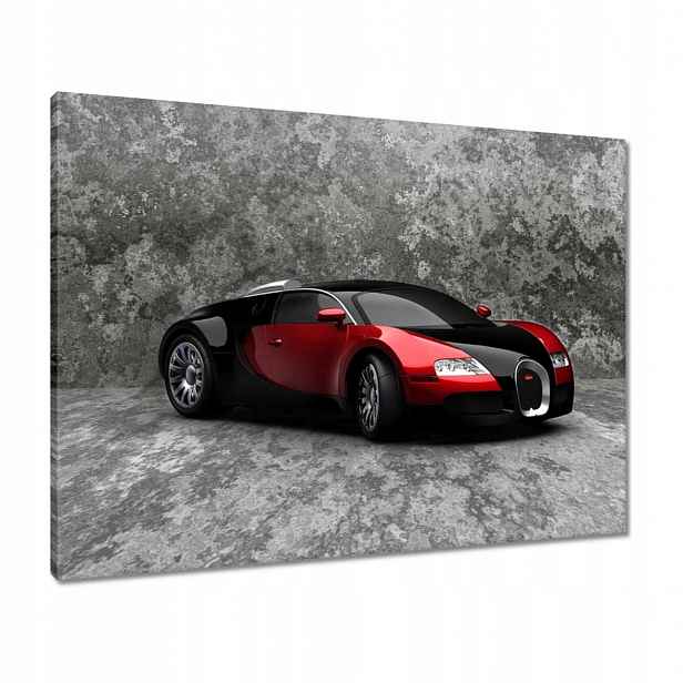 Obrazy 80x60 Bugatti Veyron Červená
