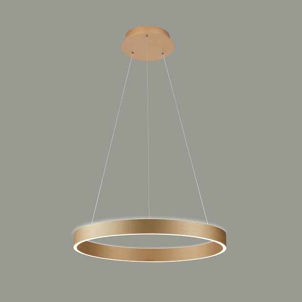 Brasco, Moderní, dekorativní, zlatá závěsná lampa, Ring, Led, 80W, 5800LM