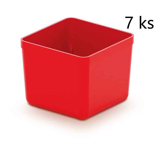 Prosperplast Sada úložných boxů 7 ks UNITEX 5,5 x 5,5 x 16,5 cm červená