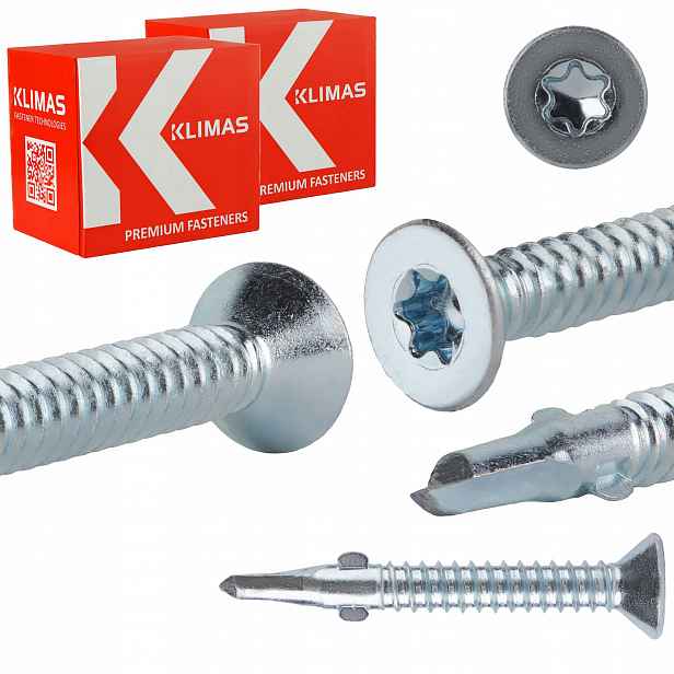 Samovrtné šrouby ze dřeva do kovu 6,3 x 50 mm 500 ks Klimas Wsdst
