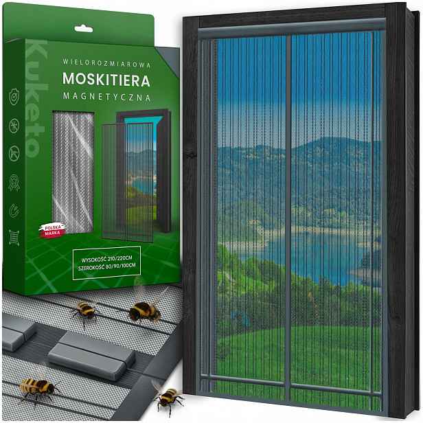 TEMU Kuketo – Magnetická moskytiéra více velikostí pro balkónové dveře a okna – Síť proti hmyzu s automatickým zavíráním – Možnosti šířky 80–160 cm –