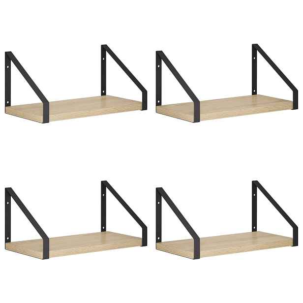 vidaXL Nástěnné poličky 4 ks Dub sonoma 30 x 16 x 15,5 cm