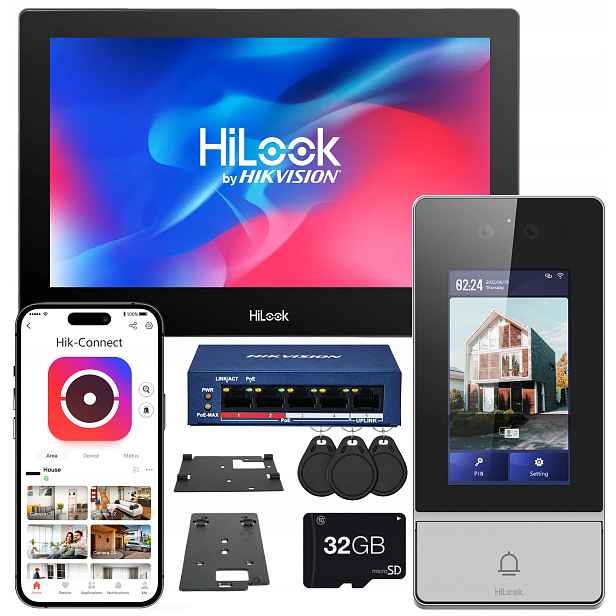 Videodomofon WiFi LCD 10' Ip-vis-ultra HiLook Hikvision Čtečka kódů