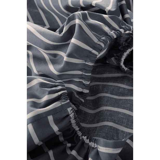 Bílé/modré napínací prostěradlo z bio bavlny 90x200 cm Sima – Jotex
