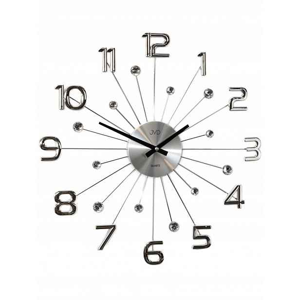 Nástěnné hodiny Jvd HT109.1 – Moderní design s krystaly 49 cm