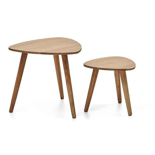 Odkládací stolky v sadě 2 ks z masivu akácie 60x61 cm Duvani – Kave Home