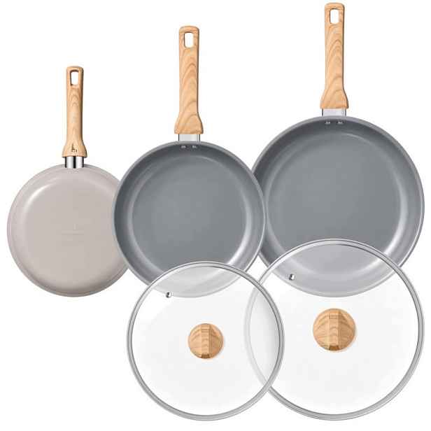 Sada pánví N90031LID, 20/24/28 cm, 2 poklice, indukční, šedá