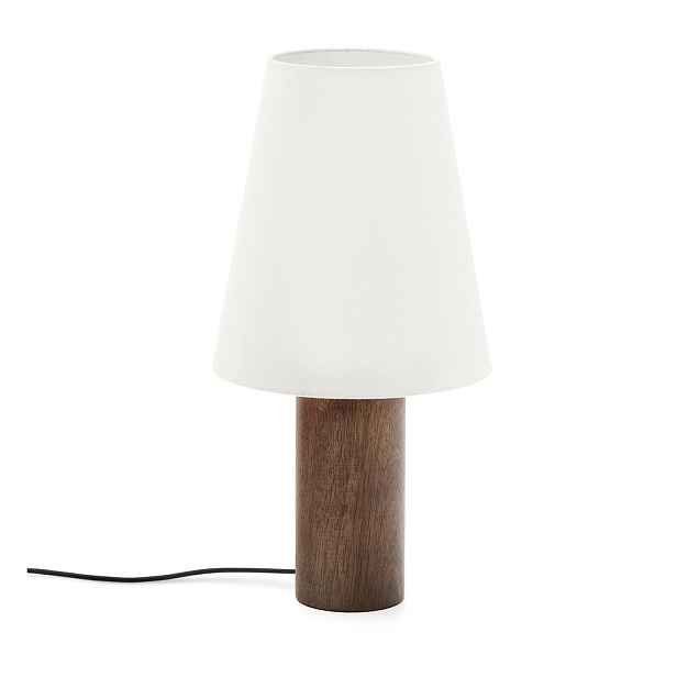 Bílá/v tmavě přírodní barvě stolní lampa s textilním stínidlem (výška 49,5 cm) Marga – Kave Home