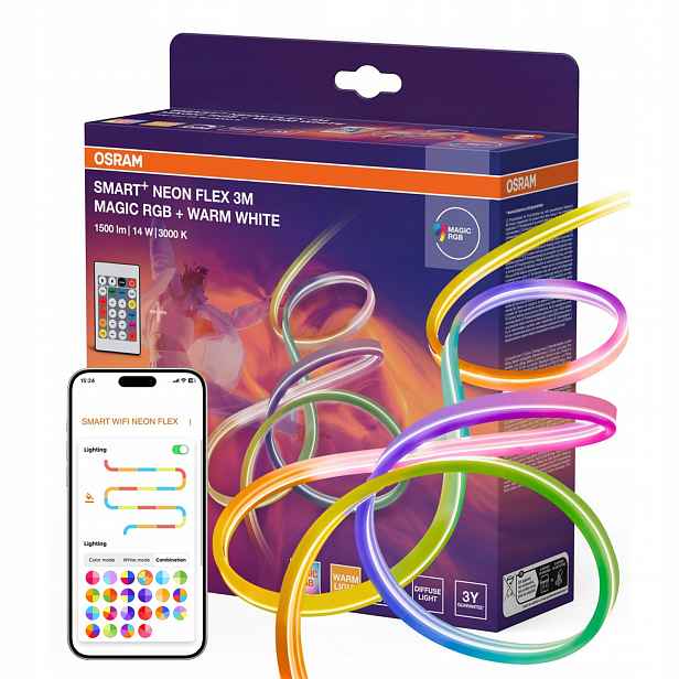 Led pásek Neon 3m 14W 3000K Rgb stmívatelný IP44 WiFi Smart+ Magic