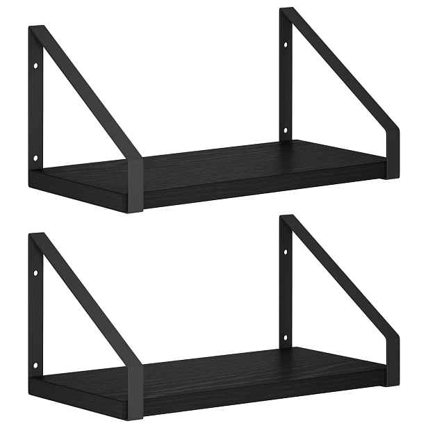 vidaXL Nástěnné poličky 2 ks Černý dub 30 x 16 x 15,5 cm
