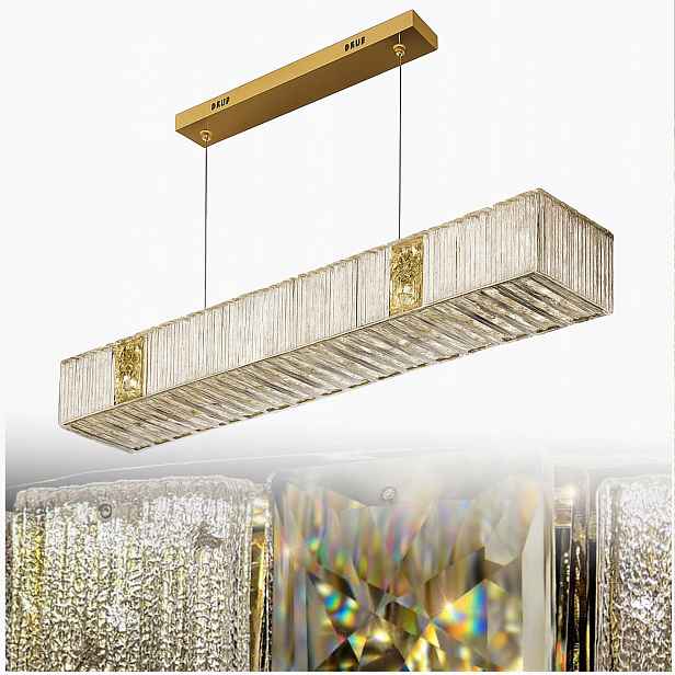 Závěsná Lampa Zlatá Křišťálová Led Glamour do Obývacího Pokoje Nad Stůl Ostrov Lade