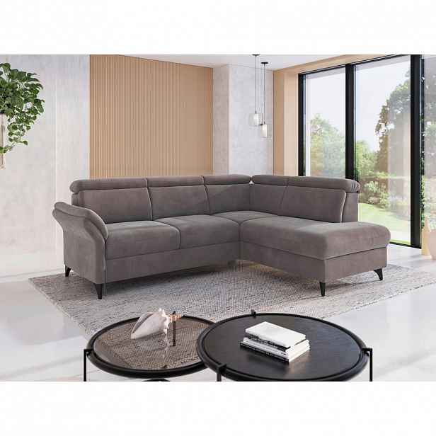 Sit & More ROHOVÁ SEDAČKA, textil, šedohnědá