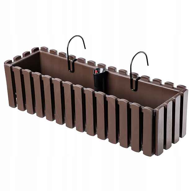 Balkonový Truhlík Květináč Rukojeti 58cm Hnědý