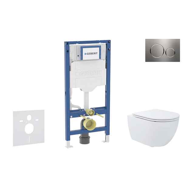 SANITINO - Set předstěnové instalace, klozetu Oudee a Slim sedátka softclose, tlačítko Sigma20, nerez SANI11CA6175