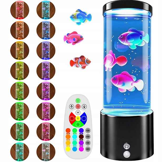 Lávová Led Lampa Medúzy S Dálkovým Ovládáním, Akvárium, Vícebarevná, 8 Barev