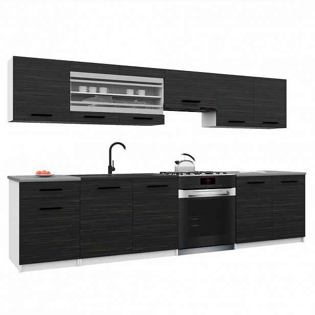 B BELINI GROUP KUCHYŇSKÁ LINKA Italia 4 260 cm, s pracovními deskami, Eben