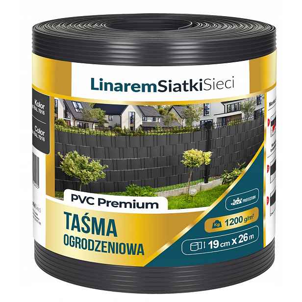 Stínící Panelové Pásy 19x26 m Premium 1200 g Antracit Na Panelové Ploty Uv+