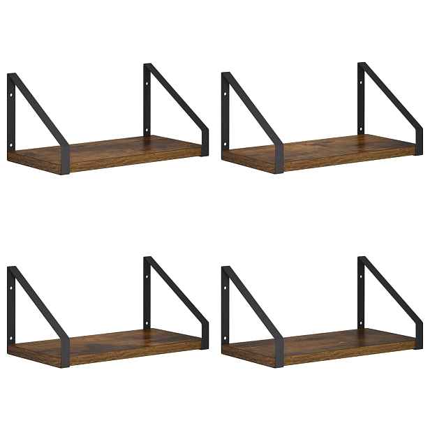 vidaXL Nástěnné poličky 4 ks Kouřový dub 30 x 16 x 15,5 cm