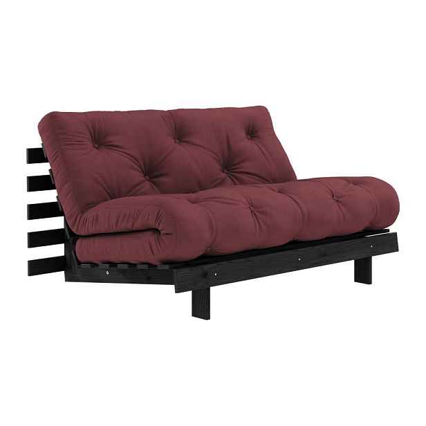 Vínová rozkládací pohovka 140 cm Roots Black Night – Karup Design