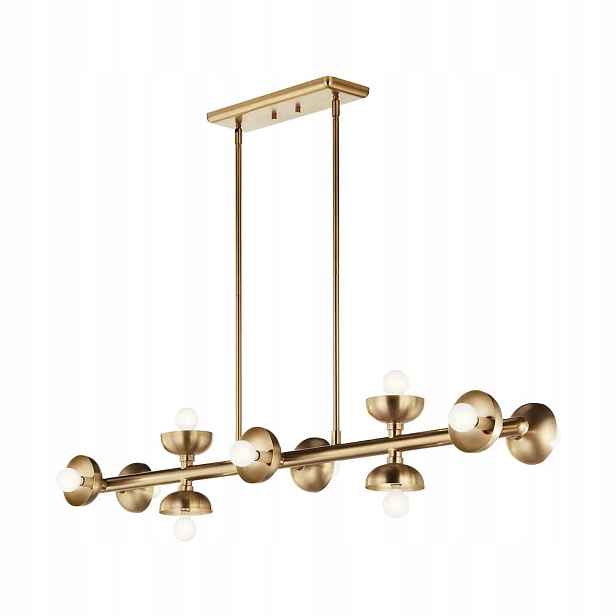 Závěsná lampa šampaňská hnědá podlouhlá 122 cm do jídelny 10 bodů Kichler