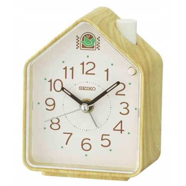 Bronzový Budík Seiko QHP011A Kukačka Zpěv Ptáků Regulace Hlasitosti Alarm