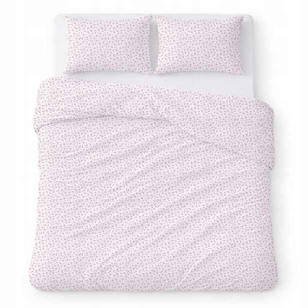 Povlečení bavlněné 160x200 bílé s drobnými růžovými květy Cotton Home