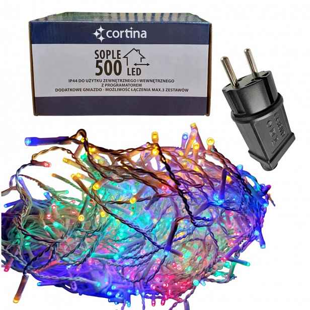 Vánoční Osvětlení Na Stromeček Sople 500 Led Multi Vánoční Stromek Přídavná Zásuvka Programátor