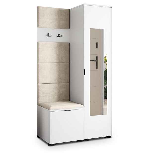 MASSENO MODERNÍ PŘEDSÍŇOVÁ SKŘÍŇ VIRA, 95/181/51 cm, bílá