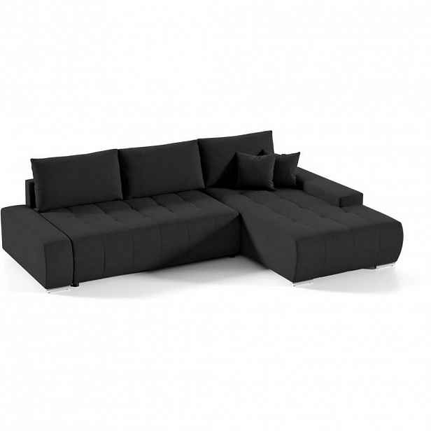 Beautysofa ROHOVÁ pohovka Draco L černá, pravá