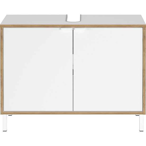 Bílá vysoká skříňka pod umyvadlo 80x60 cm Topeka – Germania