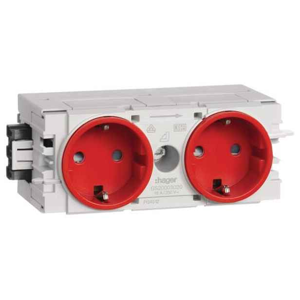 Hager GS20003020 Steckdose 2fach m.Wago C-Profil