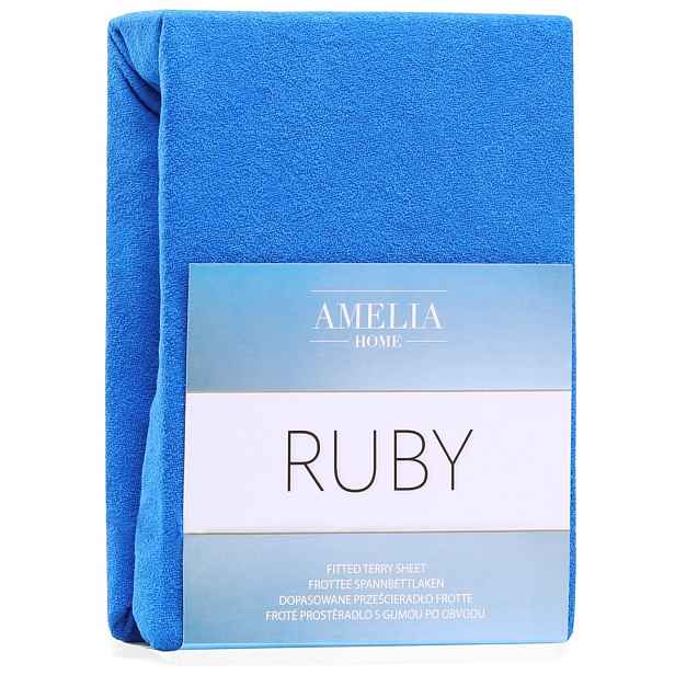 Restilo Froté prostěradlo s gumou AmeliaHome Ruby modré, velikost 140-160x200