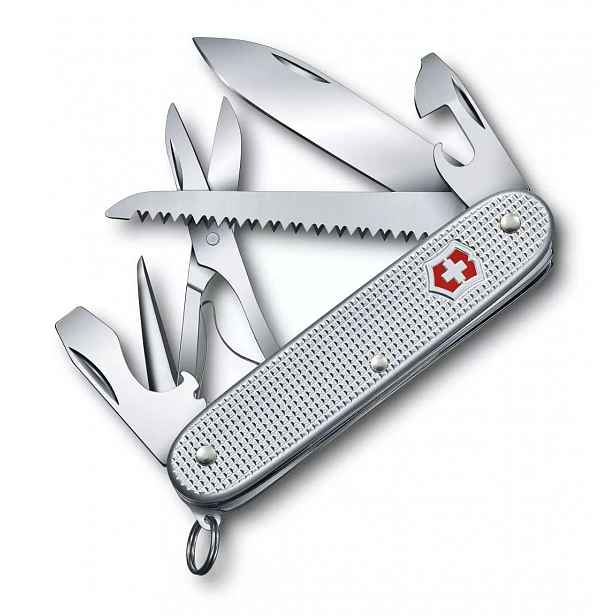VICTORINOX - Střední kapesní nůž Farmer X Alox, 10 funkcí, stříbrná 0.8271.26