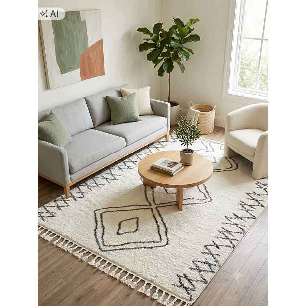 Koberec do obývacího pokoje 160 x 230 cm, vícebarevný, měkký vlas, plyšový