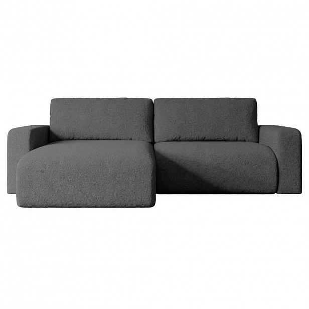 ALTDECOR ROHOVÁ SEDACÍ SOUPRAVA s funkcí lůžka a úložným prostorem KLEEA-L – 247 x 143 x 83 cm, šedá buklé