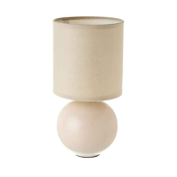 Béžová keramická stolní lampa s textilním stínidlem (výška 24,5 cm) – Casa Selección
