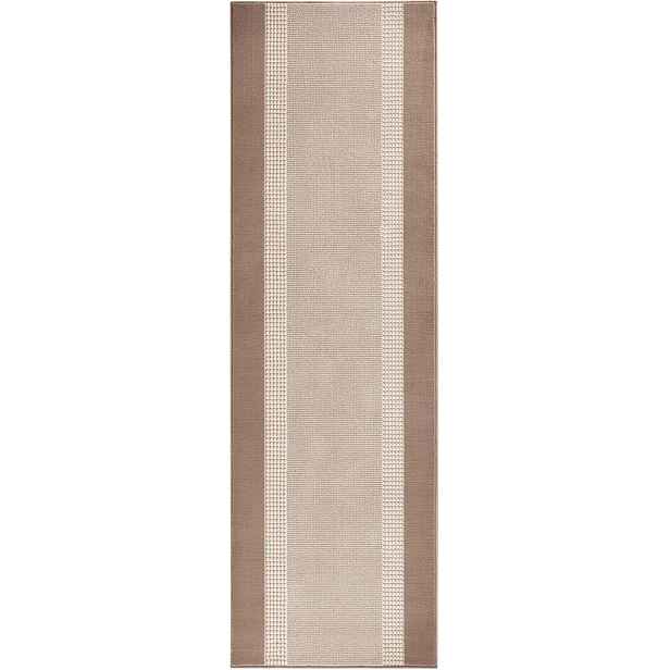 Béžový koberec, koberec běhoun s krátkým vlasem 80 x 350 cm