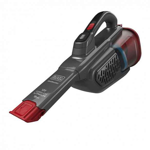 BLACK+DECKER - 12V AKU ruční vysavač, nabíjecí stanice, titanová/červená BHHV315B-QW