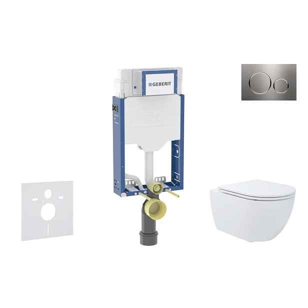 SANITINO - Set předstěnové instalace, klozetu Oudee a Slim sedátka softclose, tlačítko Sigma20, nerez SANI11CA6177