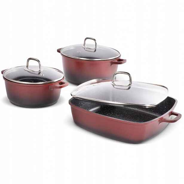 Set nádobí 6 ks Lamart LT1285 Červený Cast