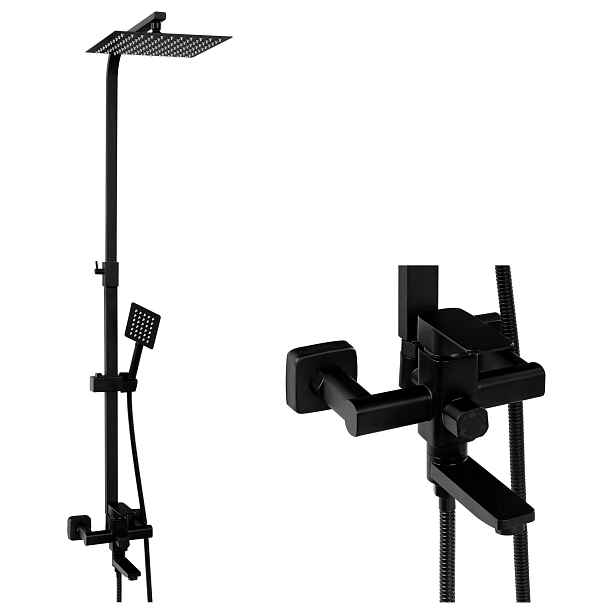 Sprchový Set Na Omítku Cubo 1196B Černý