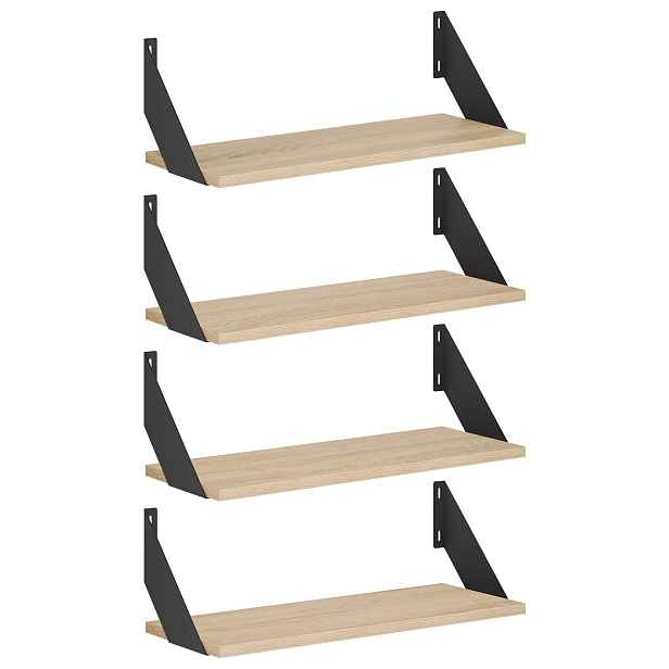 vidaXL Nástěnné poličky 4 ks Dub sonoma 50 x 20 x 17 cm