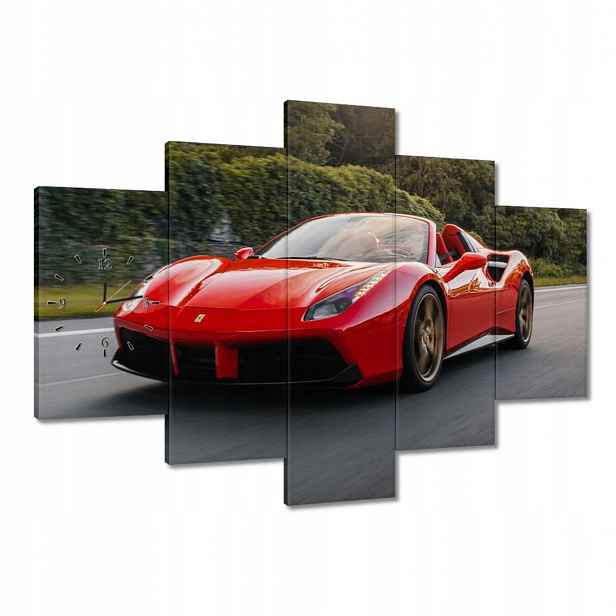 Hodiny 150x105 Červené Ferrari Cesta
