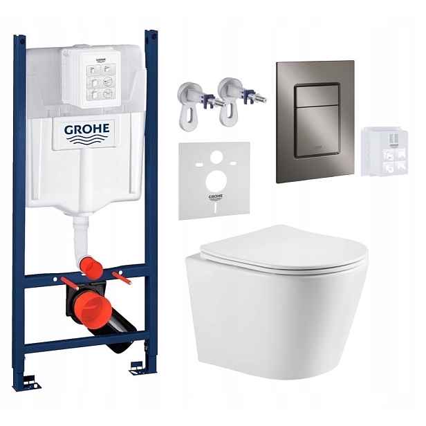 Wc stojan Grohe Rapid Sl s mísou Wc Jess Tornado a tlačítkem grafit