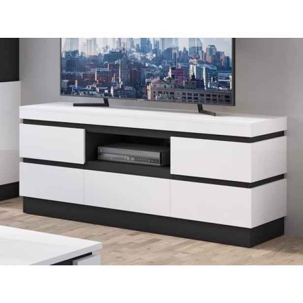 TV skříňka Campania 161 cm, bílá/antracit