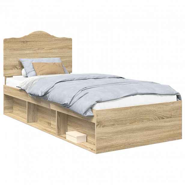 vidaXL Rám postele s čelo Sonoma 90 x 190 cm Masivní borové dřevo