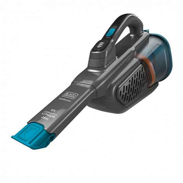BLACK+DECKER - 12V AKU ruční vysavač, nabíjecí stanice, titanová/modrá BHHV320B-QW
