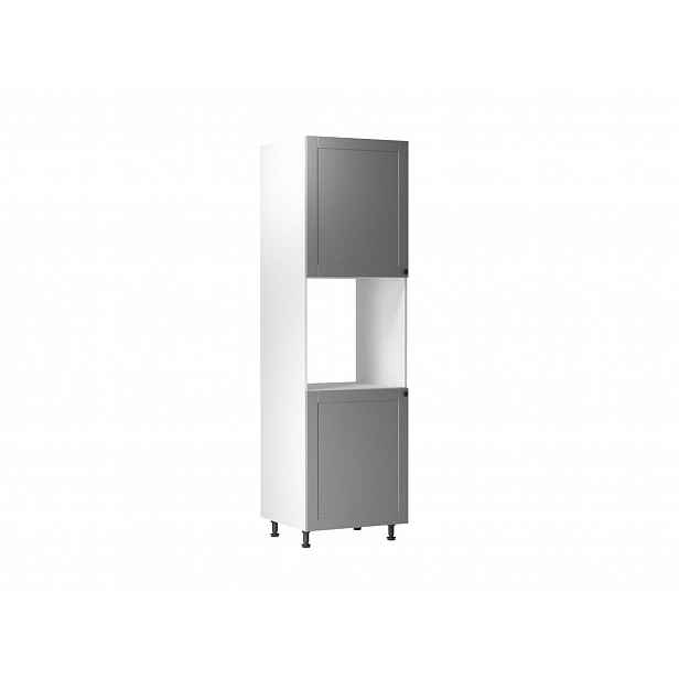 Kuchyňská skříň na vestavnou troubu LUMEA - šířka 60 cm, šedá / bílá
