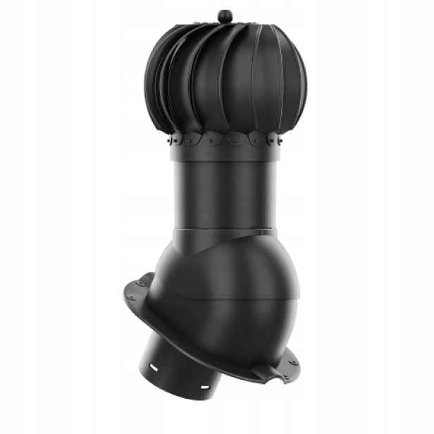 Rotační krb Rotoline pro plechové střešní krytiny M fi 150 mm kulatý, černý